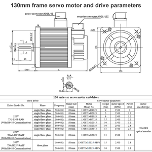 130mm 2500PPR <b>Optical</b> Encoder High Torque 1.5KW 220V Three-phase Ac Servo Motor With Ac Servo <b>Drive</b> for CNC Machine - Product Image 3