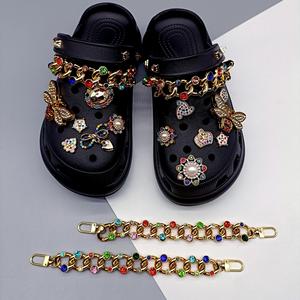 Nouveau strass métal perle trou chaussures chaîne bricolage détachable chaîne chaussures décorations mode pour enfants adultes - Product Image 4