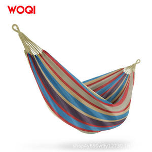 Hamac double brésilien Woqi, capacité 204 lb, rayures multicolores, portable, intérieur/extérieur, en tissu de coton - Product Image 1