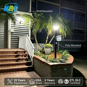 Lampadaire LED d'extérieur IP65 en aluminium pour jardin, allée et cour, 80W/60W/48W, avec fonction crépuscule à l'aube et température de couleur réglable - Product Image 1