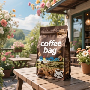ถุงกาแฟแบบก้นแบนขนาด 12 ออนซ์ 5 ปอนด์ แบบกำหนดเอง รีไซเคิลได้ พร้อมวาล์ว สำหรับบรรจุภัณฑ์กาแฟ หมากฝรั่ง ซูชิ นม ขายส่ง - Product Image 2