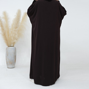 女性用高品質無地イスラム服ドレスロングトップスレディースプリーツムスリムアラビアブラウスドレス - Product Image 2