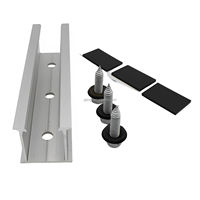 Système d'installation de rail coulissant en métal photovoltaïque solaire réglable en aluminium pour toiture et abri de voiture
