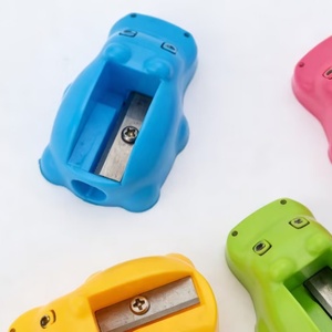 Taille-crayon manuel en plastique créatif en forme d'hippopotame, taille-crayon à un seul trou pour cadeaux - Product Image 5