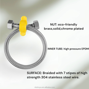 Tuyau <span class=keywords><strong>flexible</strong></span> de toilette tressé en fil d'acier inoxydable personnalisé plomberie ondulé en chrome durable pour salles de bains modernes - Product Image 3