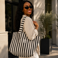 Sac fourre-tout de plage en lin et coton brodé avec logo personnalisé, sac de shopping et de voyage portable à ouverture facile, vente en gros pour femmes