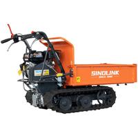 Mini-dumper sur chenilles Sinolink 300 kg à essence, chariot à chenilles facile à contrôler avec garantie d'un an