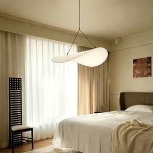 Luminaire suspendu moderne en tissu et cuivre, design ondulé, éclairage décoratif de luxe, lumière douce, salle à manger, salon, hôtel, villa - Product Image 4