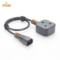 Câble d'extension d'alimentation avec prise mâle IEC C14 vers prise femelle à 3 broches UK BS1363 10A/250V pour PDU, PSU, UPS, armoire rack