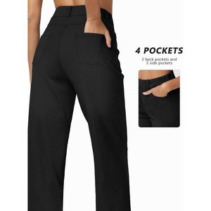 Jeans de mujer de pierna ancha, elásticos, holgados, casuales, rectos, de mezclilla, con bolsillos. - Product Image 3
