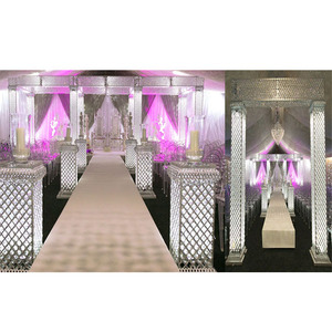 Última plata cristal boda Mandap Nueva York cuadrado diamante cristal boda Mandap impresionante boda plata cristal Mandap - Product Image 1