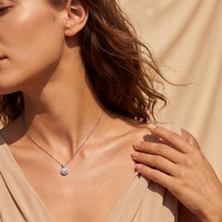 Collier en argent sterling 925 avec diamant de laboratoire D VS1, coupe ronde, double halo, collier pendentif de fiançailles et de mariage pour femmes