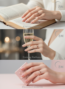 Anillo Trenzado con Incrustaciones de Diamantes de Estilo Clásico en Oro Rosa de 18K con Estrellas, Joyería Fina con Certificación NGTC, Modelo RWDA-00665V, VM.Jewelry - Product Image 4