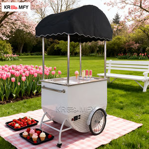 Carrito de Comida Rápida, Helados y Snacks, Remolcable, Resistente a la Oxidación, Carrito Móvil de Empuje Manual - Product Image 4