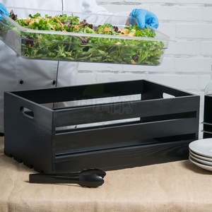 กล่องเก็บของไม้ไผ่สีดำ 30x20x15 ซม. กล่องจัดระเบียบขนมปังในครัว - Product Image 5