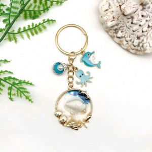 Customized Gifts Ocean Series Digital Voice Recording Keychain Creative Beach Design Starfish Oil Drop Alloy Silver Plating - Product Image 4