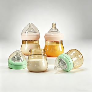 <span class=keywords><strong>Biberon</strong></span> en verre transparent PPSU sans BPA, anti-colique, avec <span class=keywords><strong>tétine</strong></span> large à débit variable et capuchon champignon, pour bébés de 0 à 12 mois - Product Image 1