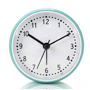 Reloj despertador de viaje silencioso, compacto, redondo, de 4 pulgadas, color verde menta, con luz nocturna para niños y adolescentes - Product Image 1