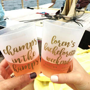 Tasse de stade en plastique personnalisée réutilisable de 16 oz tasse givrée flexible en plastique "<span class=keywords><strong>she</strong></span> Said Yes" pour enterrement de vie de jeune fille - Product Image 1