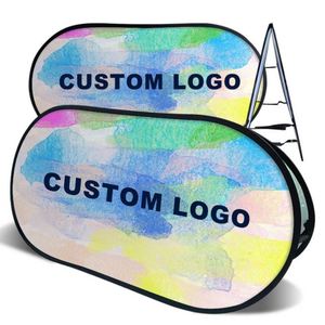 Custom Logo Pop-up Banner Stand with Portable Knitted Polyester <b>Frame</b> for Outdoor Advertising and Sports Events - Product Image 4