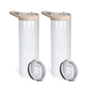 Bouteille isotherme sous vide 20 oz en acier inoxydable 304, avec double couvercle, poignée droite grise, ventouse et couvercle à joint fileté, pour l'extérieur - Product Image 1