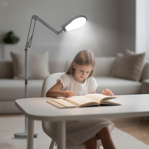 Lampada a forma di conchiglia per terapia della luce brillante in piedi con altezza regolabile, <span class=keywords><strong>Timer</strong></span> e LED bianco a spettro completo 10000 Lux - Product Image 6