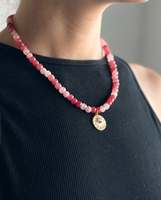 Vente en gros de pierres précieuses multicolores de créateur faites à la main pierre naturelle tendance bohème or breloques bijoux imperméables non ternis