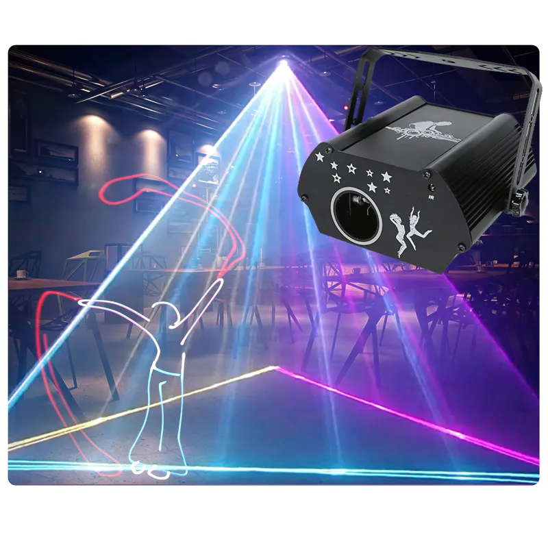 Mini Projector Animatie Moving Beam Laser Rgb Licht Acclarent Verlichting Dj Machine Disco Licht Communiceren Verlichting 3in1 Party