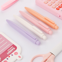Bonitos bolígrafos de gel rosa con logotipo personalizado, bolígrafos gruesos cortos de plástico negro de 0,5mm a la venta