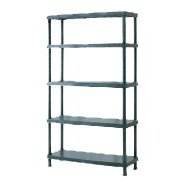 Estante fijo de resina 30x80x188H 5 Estantes 225 kg Capacidad para almacenamiento de herramientas - Product Image 2