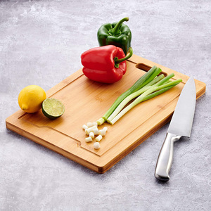 Bamboo Cutting Board Rectangle With Handle For Kitchen Chopping <b>Blocks</b> - Product Image 1