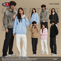 Pull cardigan zippé à capuche pour homme, en jersey 100 % coton, respirant, uni, 430g, style sportif, vente en gros ODM/OEM