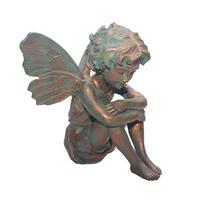 Statue de fée papillon de jardin en bronze Offre Spéciale petite sculpture d'elfe en bronze