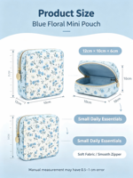 Pochette de rangement pour maquillage à motif floral, organiseur de toilette léger pour les voyages, sac cosmétique