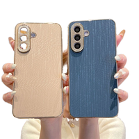 Coque de Téléphone Mobile 5G pour Samsung A16 A55 A56, Housse de Protection Luxe Grainée A25 Électroplaquée Antichute Simple et Accessible