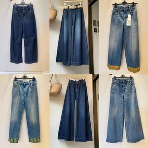 Jeans en denim pour femmes personnalisés avec des poches croisées lavées, style <span class=keywords><strong>coupe</strong></span> <span class=keywords><strong>droite</strong></span>, jambes larges respirantes, pattes d'éléphant - Product Image 2