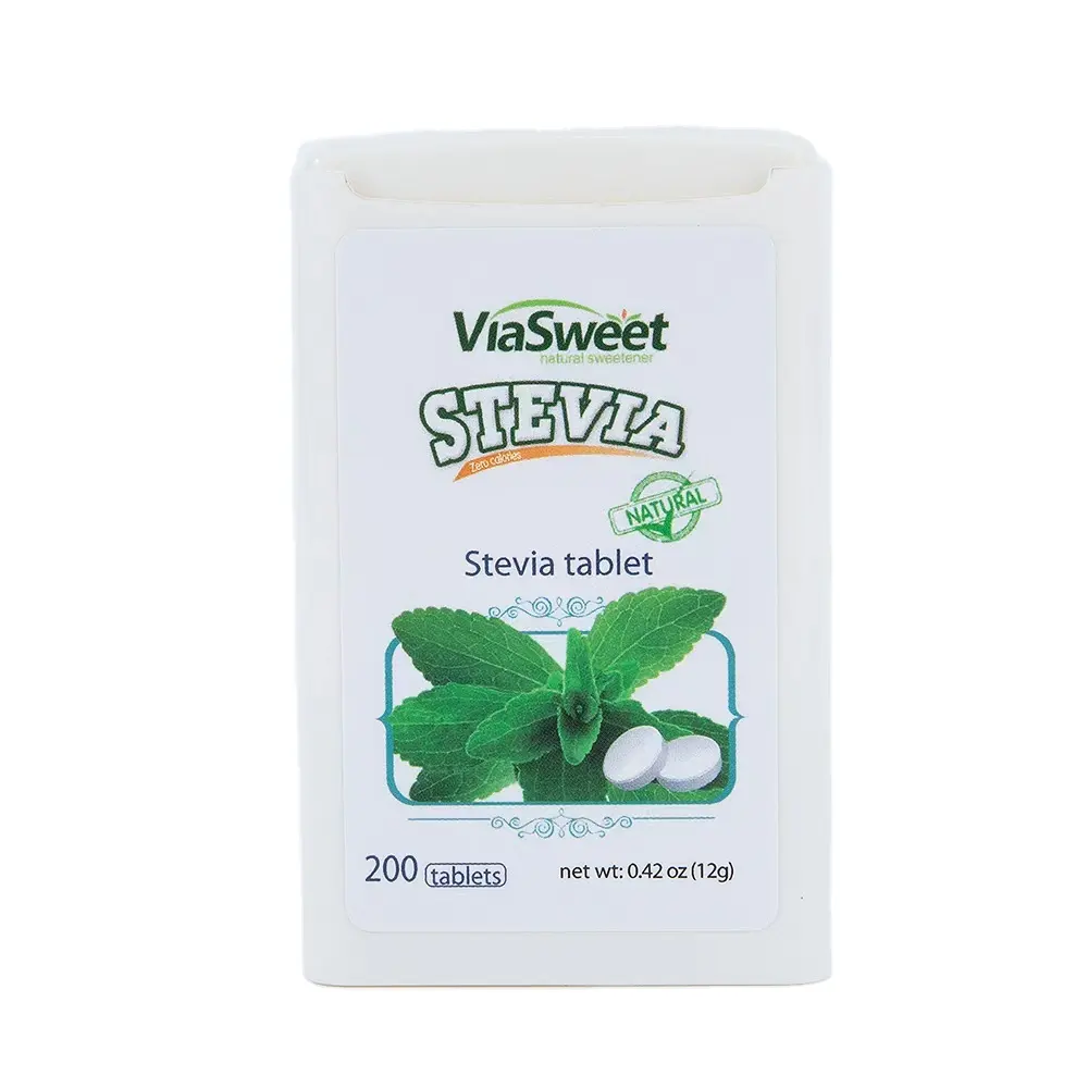 Via Sweet zuckerfreier natürlicher Süßstoff Stevia Tablet Süßstoff 200 Tabletten im Spender