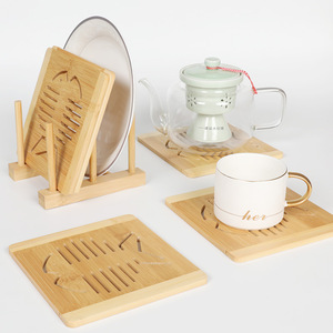 Sous-verres carrés en bambou, tapis isolants thermiques pour la maison et la restauration - Product Image 4
