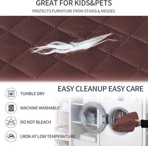 Funda de sofá acolchada reversible Protector de muebles impermeable para mascotas y niños - Product Image 6
