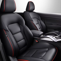 Housse de siège en cuir de luxe vermillon personnalisée, ensemble complet de 5 pièces, compatible avec Tiguan Passat Lavida CC Golf Polo Accord Jetta Bora