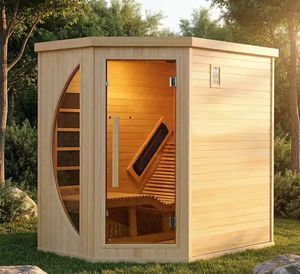 Sauna Cuadrada de Infrarrojos Lejanos para 2 Personas a Precio Competitivo para Recuperación Post-Entrenamiento - Sauna de Madera Maciza Directo de Fábrica - Product Image 1