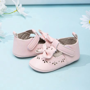 Zapatos de lazo al por mayor para bebé, Mary Jane de cuero PU con suela de algodón, zapatos de vestir para niña, zapatos de cuna - Product Image 4