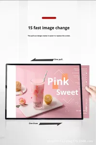 Siêu mỏng hai mặt dẫn chiếu sáng bảng hiển thị hai mặt treo hộp đèn triển lãm quảng cáo hộp đèn hiển thị - Product Image 5