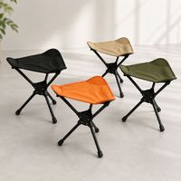 Tabouret pliant triangulaire compact et portable pour le camping en plein air, tissu Oxford 600D, tabouret triple avec rotation à 360 degrés pour le cyclisme