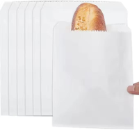 Sac en papier kraft blanc jetable SP5275, résistant à la graisse, impression personnalisée, taille personnalisée pour l'emballage alimentaire à emporter des boulangeries