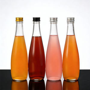 Bouteille de boisson en verre transparent givré en forme de cône avec logo personnalisé, 330 ml, 500 ml, bouchon métallique hermétique pour vin de fruits, jus - Product Image 3