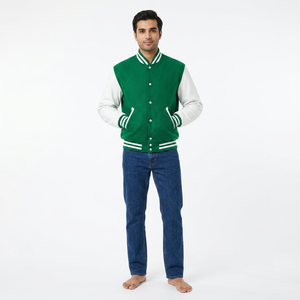 FINER THREADS Customizable Premium Baseball <b>Jacket</b> for <b>Men</b> Embroidered University <b>Letter</b> Design 100% Cotton Stand Collar Winter - Product Image 1