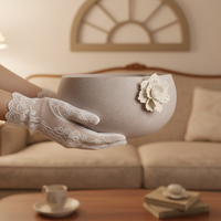 Nouvelle Arrivée 2026 – Décoration d'Intérieur Luxe en Céramique Géométrique Beige Moucheté Faite à la Main, Écologique, Style Mid-Century Moderne, Étanche