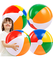 Lot de 4 ballons de plage gonflables colorés à 6 panneaux en PVC pour jeux aquatiques, jouets de piscine et de plage pour enfants, vente en gros de ballons en aluminium