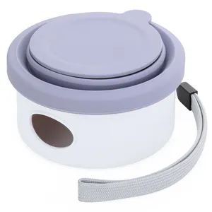 새로운 도착 실리콘 애완 동물 확장 물 컵 접을 수있는 음식 학년 3 에서 1 여행 먹이 그릇 휴대용 150ml